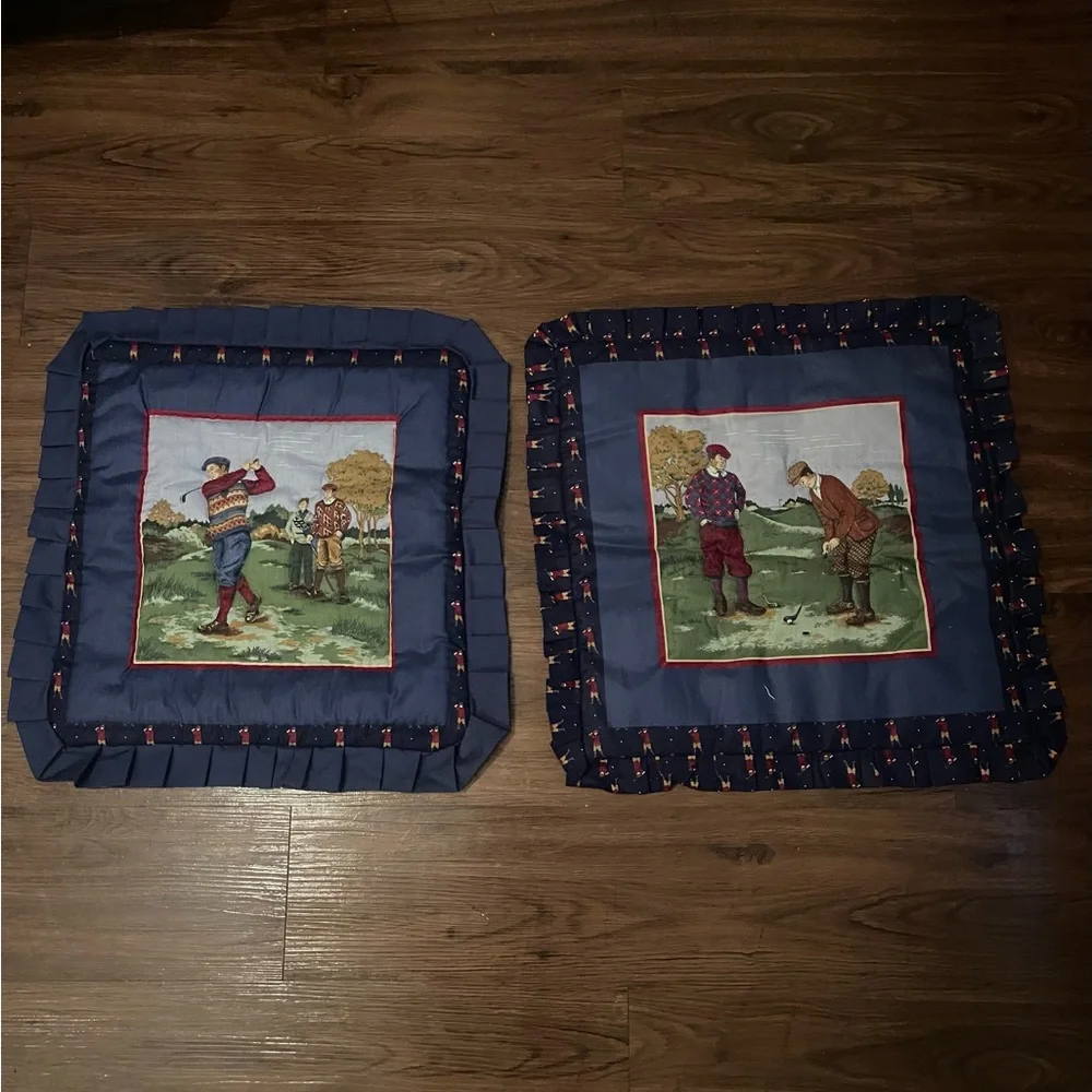 Vintage Golf Themed Decorative Pillows